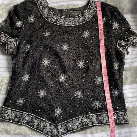 Cote d’ Azur Black Sequined Cocktail Top Size XL Formal wear - Picture 12 of 12